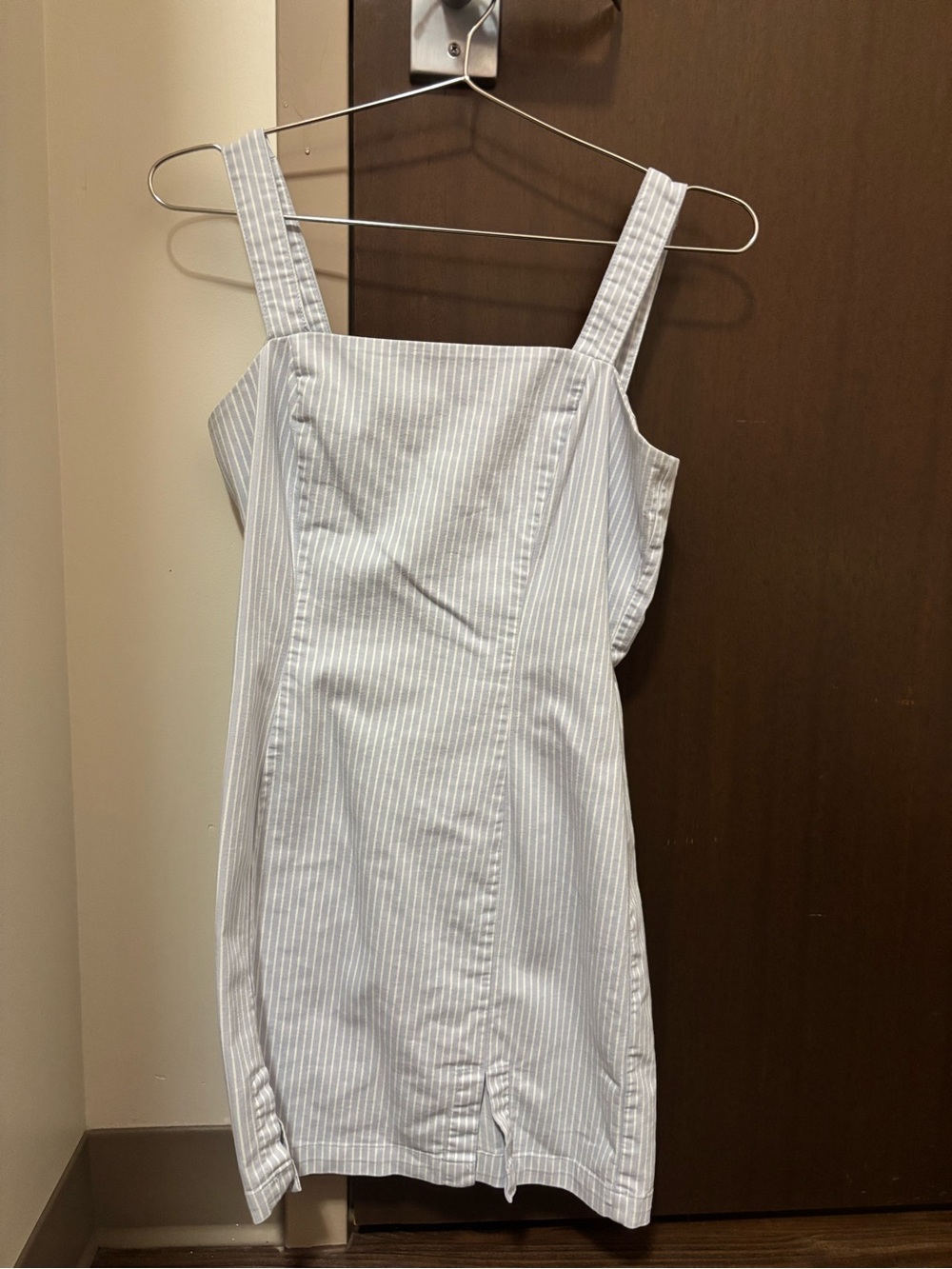 Forever 21 White and Light Blue Striped Mini Sundress